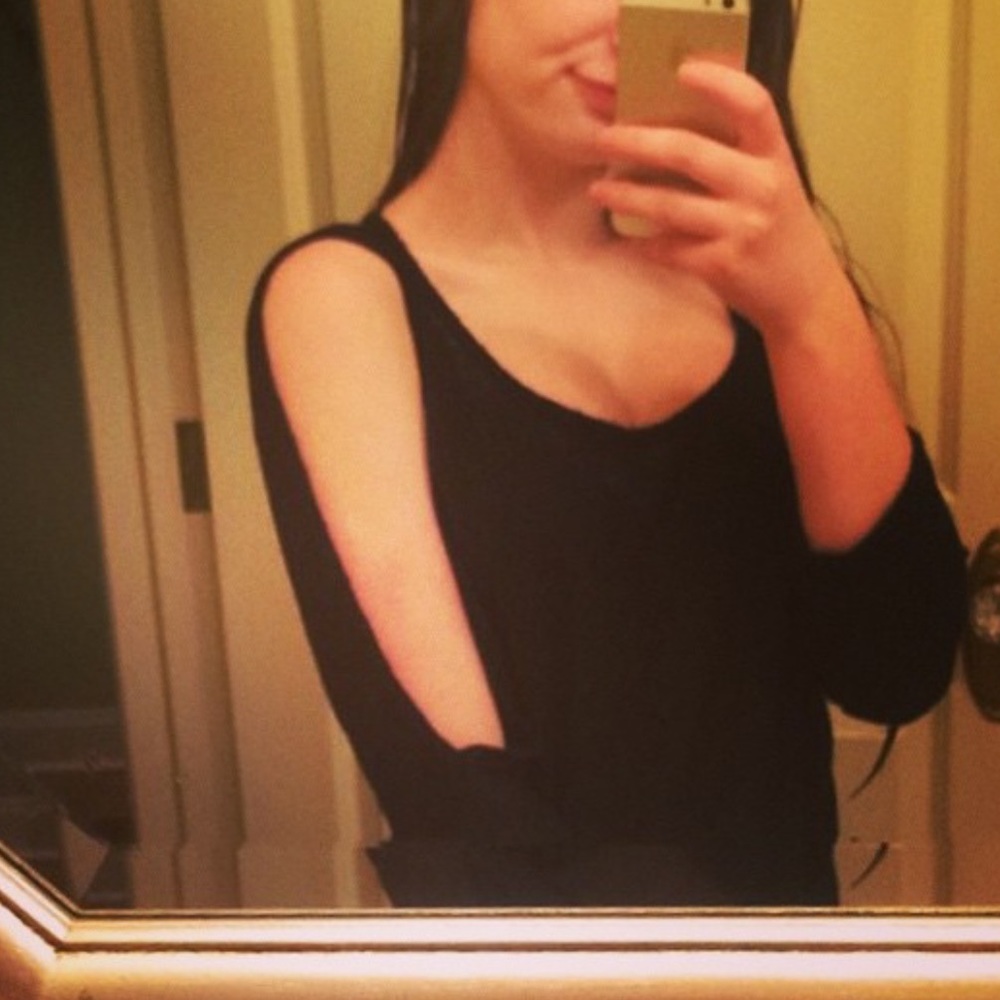Black top with cut out shoulders
